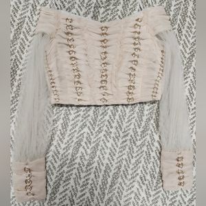 Zimmermann NWOT rhythmic faux pearl blouse size 2 (US 8)